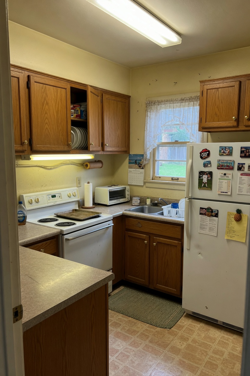 Original compact kitchen before redesign